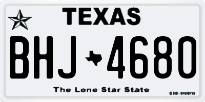 TX license plate BHJ4680