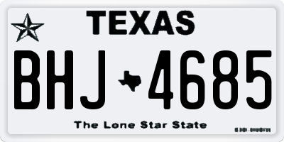 TX license plate BHJ4685