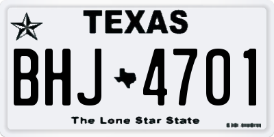 TX license plate BHJ4701