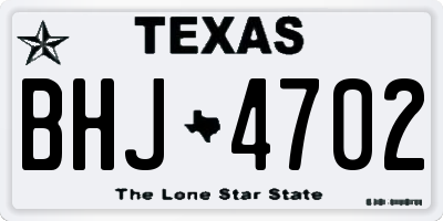 TX license plate BHJ4702