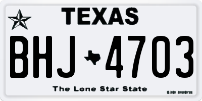 TX license plate BHJ4703