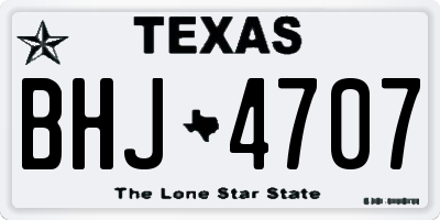 TX license plate BHJ4707