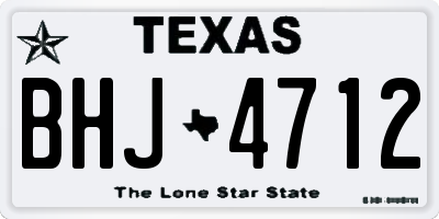 TX license plate BHJ4712