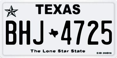 TX license plate BHJ4725