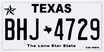 TX license plate BHJ4729