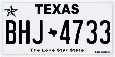 TX license plate BHJ4733
