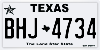 TX license plate BHJ4734
