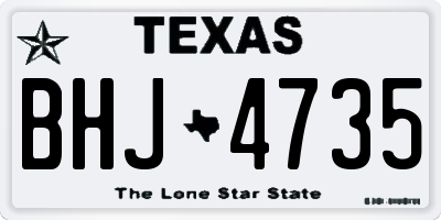 TX license plate BHJ4735