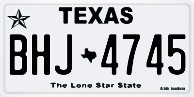 TX license plate BHJ4745