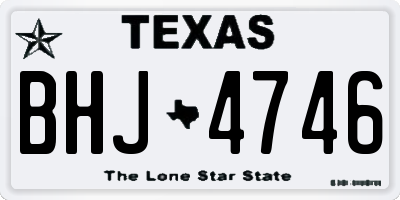 TX license plate BHJ4746