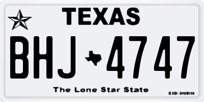 TX license plate BHJ4747