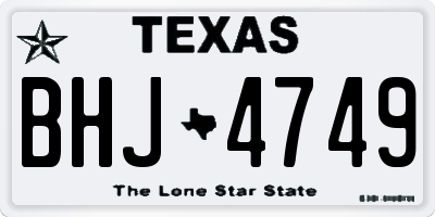TX license plate BHJ4749