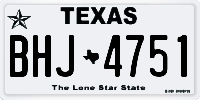 TX license plate BHJ4751