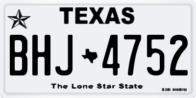 TX license plate BHJ4752