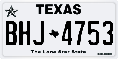 TX license plate BHJ4753