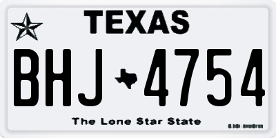 TX license plate BHJ4754