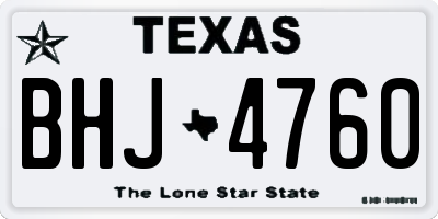 TX license plate BHJ4760