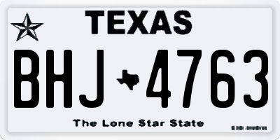 TX license plate BHJ4763
