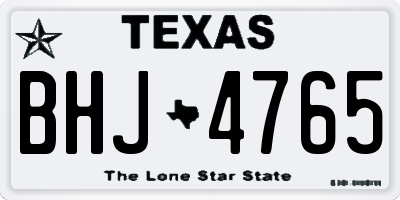 TX license plate BHJ4765
