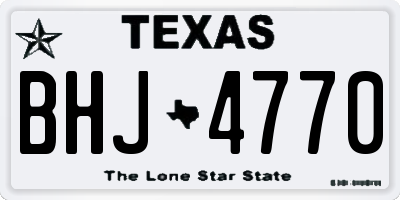 TX license plate BHJ4770