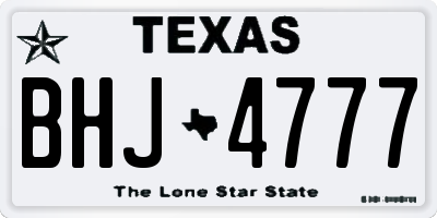 TX license plate BHJ4777