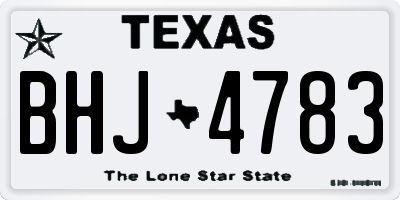 TX license plate BHJ4783