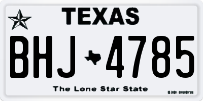TX license plate BHJ4785