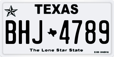TX license plate BHJ4789