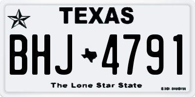TX license plate BHJ4791