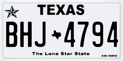 TX license plate BHJ4794