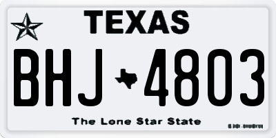 TX license plate BHJ4803
