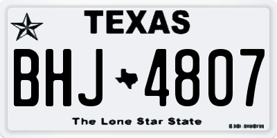 TX license plate BHJ4807