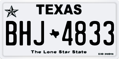 TX license plate BHJ4833