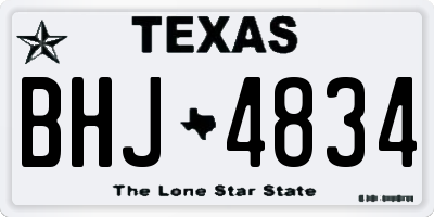 TX license plate BHJ4834