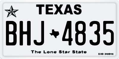 TX license plate BHJ4835