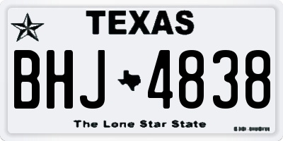 TX license plate BHJ4838