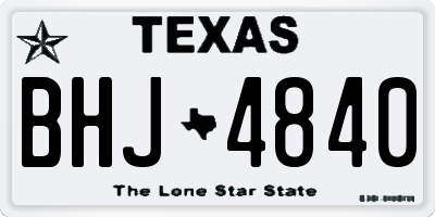 TX license plate BHJ4840