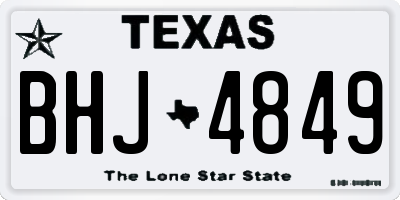 TX license plate BHJ4849