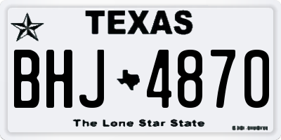 TX license plate BHJ4870