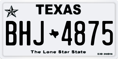 TX license plate BHJ4875