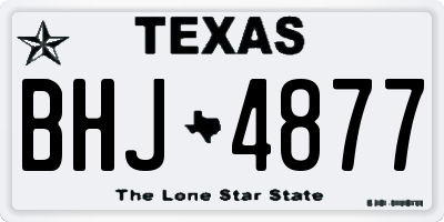 TX license plate BHJ4877