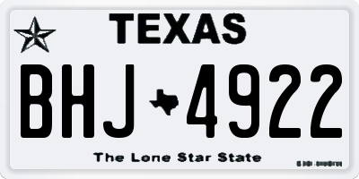 TX license plate BHJ4922