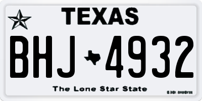 TX license plate BHJ4932