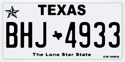 TX license plate BHJ4933