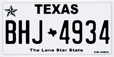 TX license plate BHJ4934