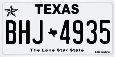 TX license plate BHJ4935