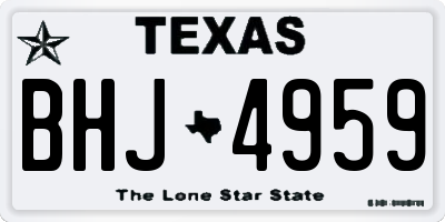 TX license plate BHJ4959