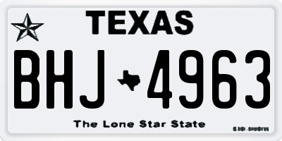 TX license plate BHJ4963