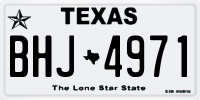 TX license plate BHJ4971