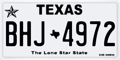 TX license plate BHJ4972